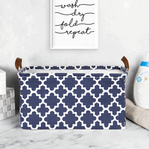 Kurv rekt. skittentøyskurv mørk blå laundry