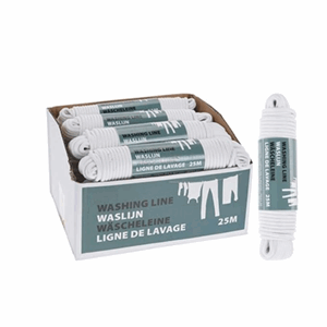 Klessnor 25meter 5mm hvit ute klesnor tørkestativ snor