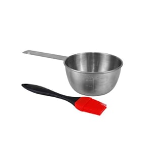 Marinade grillpensel & skål i metall silikonpensel