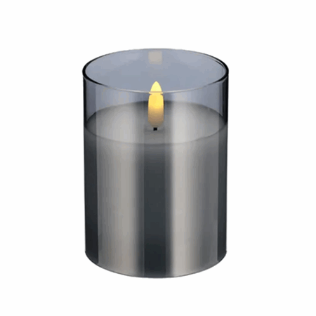 Kubbelys led sort med timer 10cm