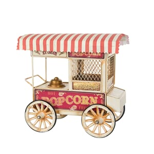 Figur Popcornvogn i metall vintage 25x15x24cm