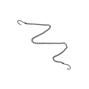 Kjetting sort blank med krok i begge ender 55cm