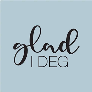 Kort glad i deg lys blå 10x10cm