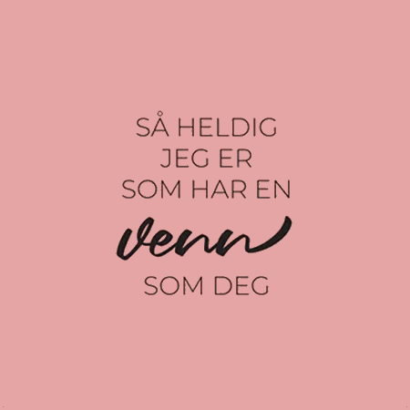 Kort ... venn som deg rosa 10x10cm