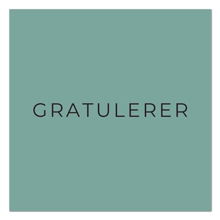 Kort gratulerer grønn 10x10cm