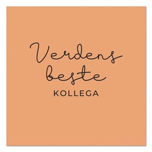Kort verdene beste kollega orange 10x10cm