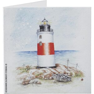 Kort til gaver maritimt 6x6cm fyrtårn
