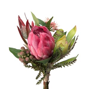 Kunstig blomst bukett rosa 28cm