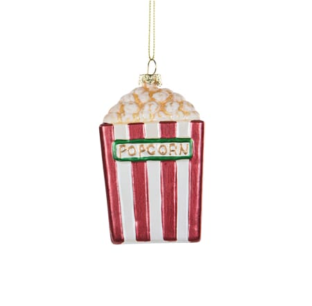 Julekule grønn ramme popcorn 9cm