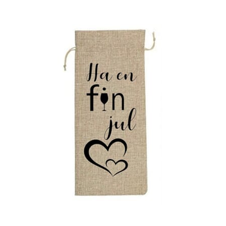 Vinpose fin jul beige med sort skrift