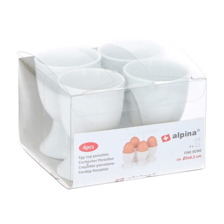 Eggeglass 4pk hvit porselen