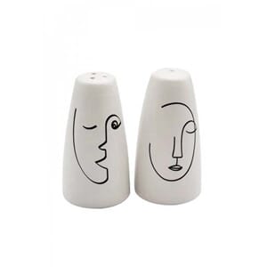 Salt og pepper kunst ansikt bøsse sett 8,7cm 2deler