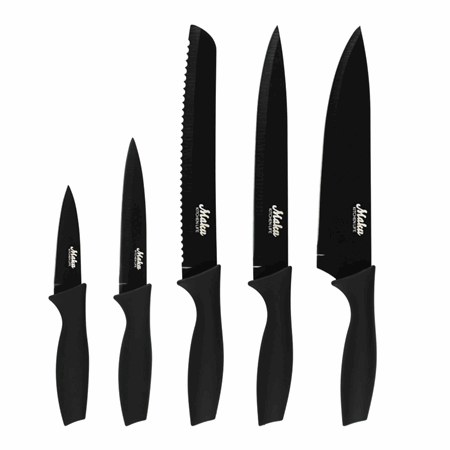Knivsett 5deler sort gavetilhan