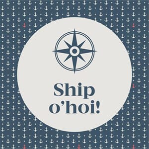 Serviett ship o hoi blå 33x33cm