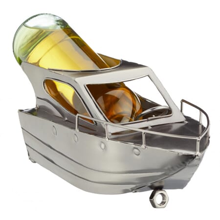 Båt rustfritt stål til flasker vinholder