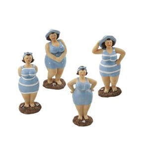 Figur damer i badedrakt lyseblå 1stk ass