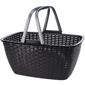Kurv i plast sort 42x30cm skittentøy handlekurv