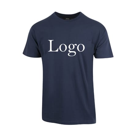 T-skjorte Marineblå XS-XXXL med trykk/logo