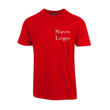 T-skjorte Rød XS-XXXL med trykk/logo
