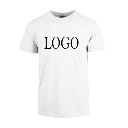 T-skjorte Hvit XS-XXXL med trykk/logo