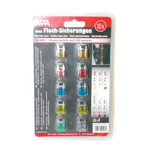 Sikringssortiment flatstift mini 10stk ass. blisterpakket