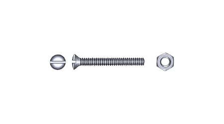 Maskinskrue m/mutter A4 DIN 964/934, 8 x 60 mm, 2 stk