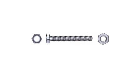Sekskantbolt m/mutter A4 DIN 933/934, 8x50mm 2stk