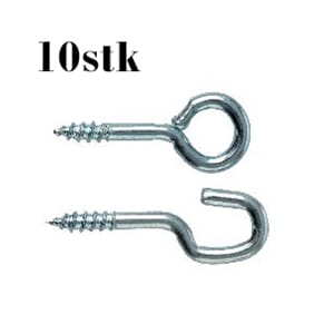Spiral og øye til spiralsnor 10stk gardinspiral kroker