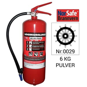 Brannslukker pulver 6kg 43A norsafe