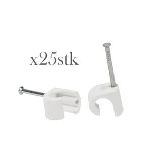 Klammer 6mm rund kabel tansp 25stk klips ledning