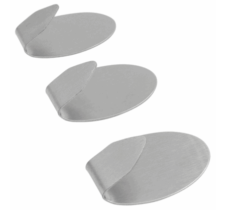 Krok 3pk i stål selvklebende knagg oval