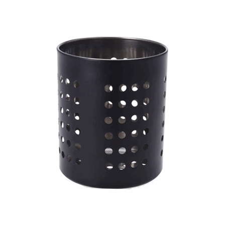 Bestikkholder sort metall 12x13cm
