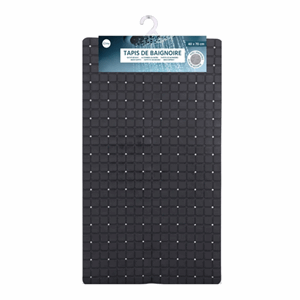 Dusjmatte sort 39x69cm badekarmatte