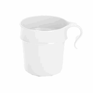 Kopp 1stk hvit i plast 3dl med hank kaffe