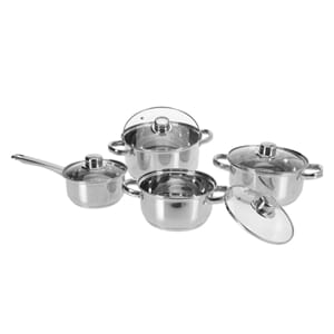 Grytesett 4 gryter med lokk Induks panner kjeler