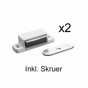 Magnetlås 6kg hvit 2pk