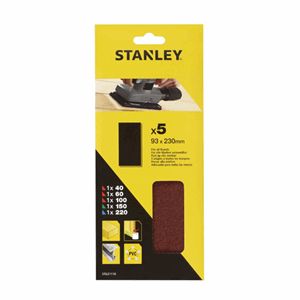 Slipepapir 93x230mm  K40-60-100-150-220 5pk standley