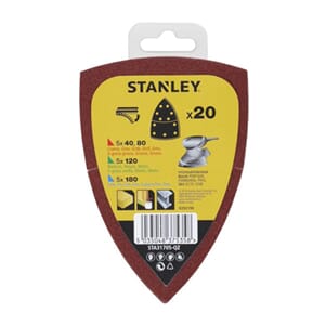 Slipepapir ass delta K40-80-120-180 pakke 20pk standley