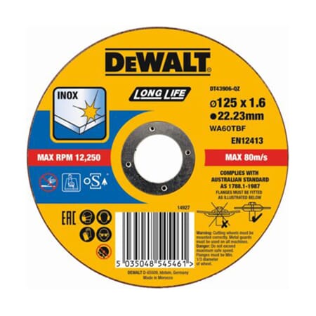 Kappeskive alu 125mm 1,6mm dewalt