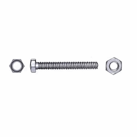 Sekskantbolt m/mutter A4 DIN 933/934, 8x100 mm 2stk