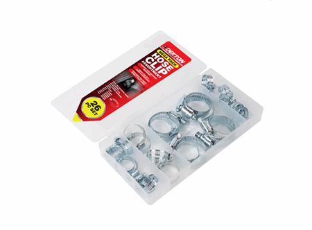 Slangeklemme sett 26 deler galv