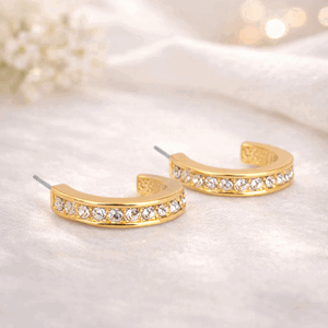 Øredobb ring blanke gullfarget