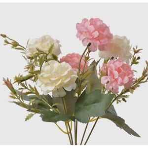 Kunstig rosa/hvit flower 28cm
