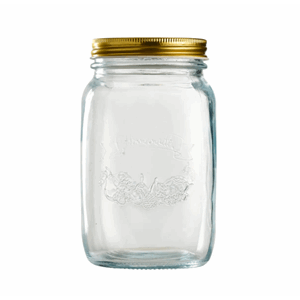 Glass krukke med lokk 1liter Syltetøy sylting