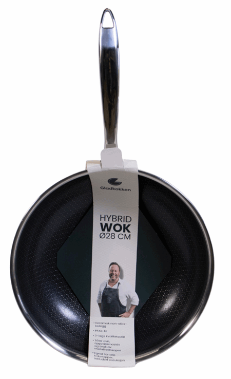 Stekepanne WOK 28cm gladkokken Hybrid