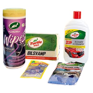 Rengjøringspakke til bil m.bøtte