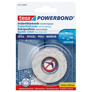 Dobbeltsidig tape 19mmx1,5m speil bad vannfast tesa