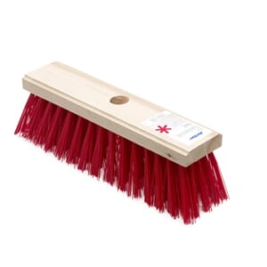 Gatekost 30cm uten gjenger rød bust feiekost