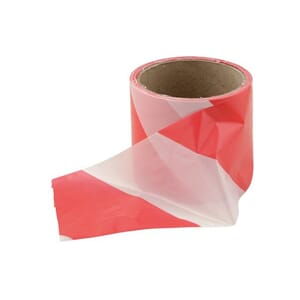 Tape avsperringsbånd rød/hvit 80mm x50meter
