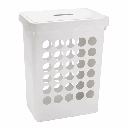 Kurv skittentøyskurv hvit rekt. lokk kleskurv MÅ hentes!